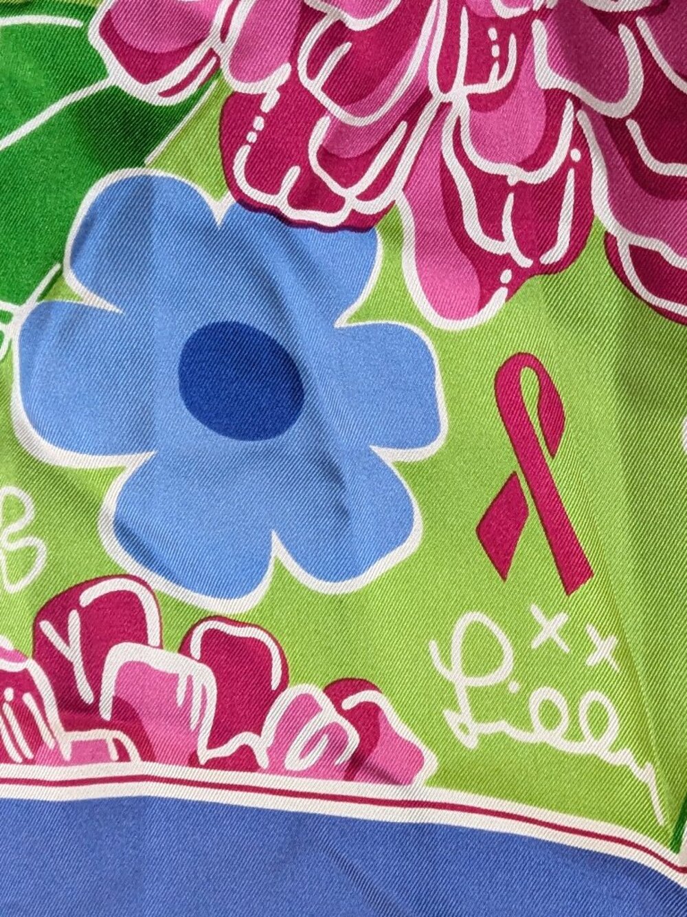 Lilly Pulitzer "Mum's Not The Word" Silk Scarf 12 x 55  EUC